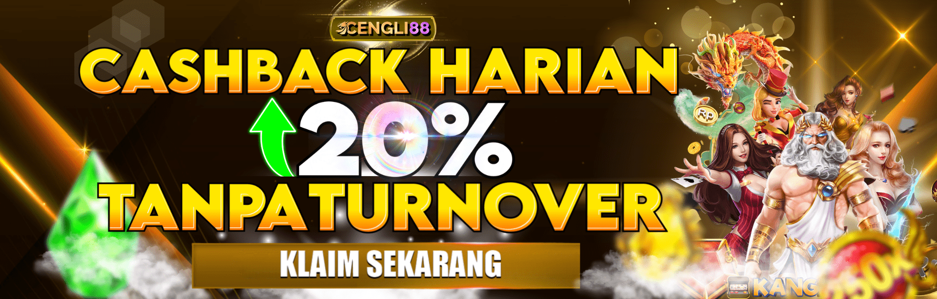 CASHBACK HARIAN 20% TANPA TURNOVER CENGLI88