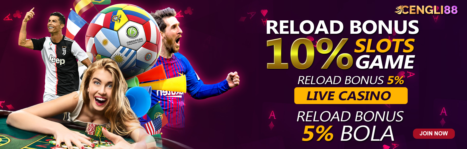 RELOAD BONUS SLOT + LIVECASINO + SPORTSBOOK